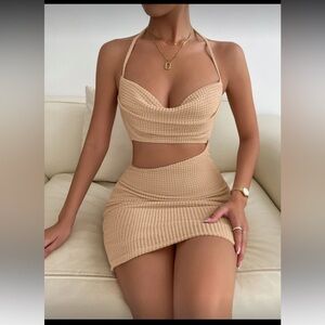 NEW SHEIN khaki cutout dress Size Xsmall